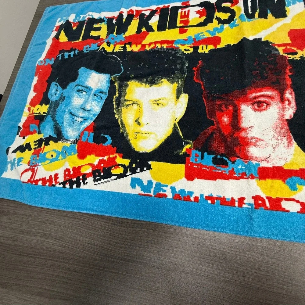 Vintage 1989 New Kids On The Block NKOTB Beach Towel Jay Franco Winterland 80s